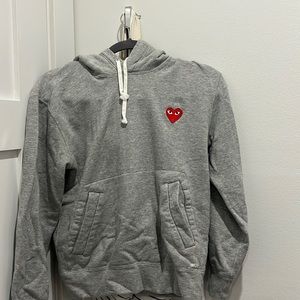 comme des Garçons play hoodie grey